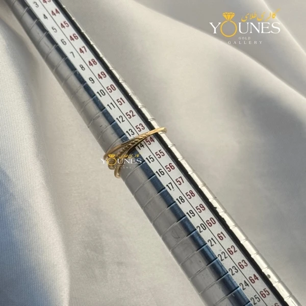 انگشتر سه خط پیچ طلا